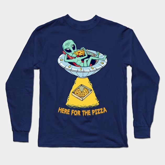 Here For The Pizza Long Sleeve T-Shirt by Three Meat Curry